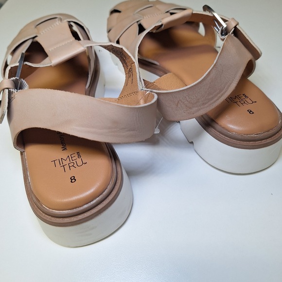 Time and Tru Women's Memory Foam Gladiator Sandals Tan Size 8 - Picture 5 of 7